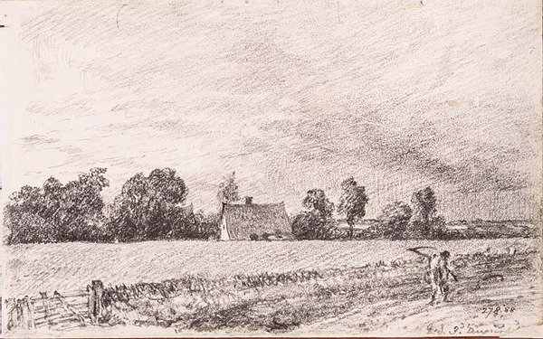 Cottages et route, East Bergholt - John Constable