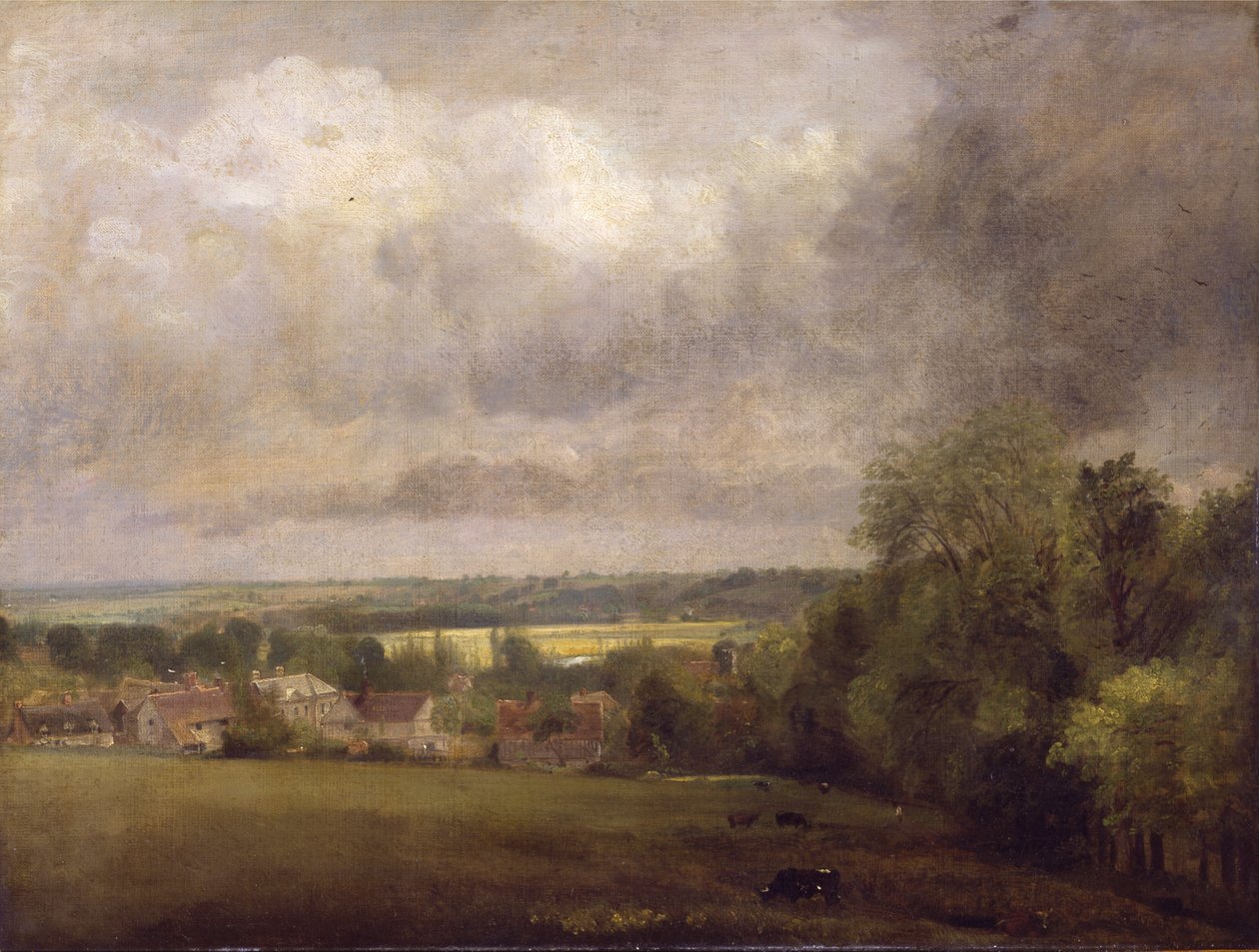 Village sur la rivière Stour - John Constable