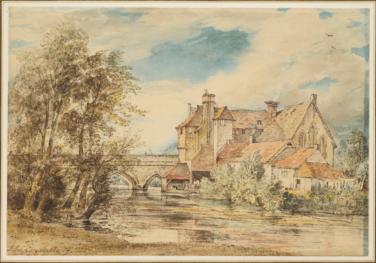 Vieilles maisons sur le pont de Harnam, Salisbury, avec l