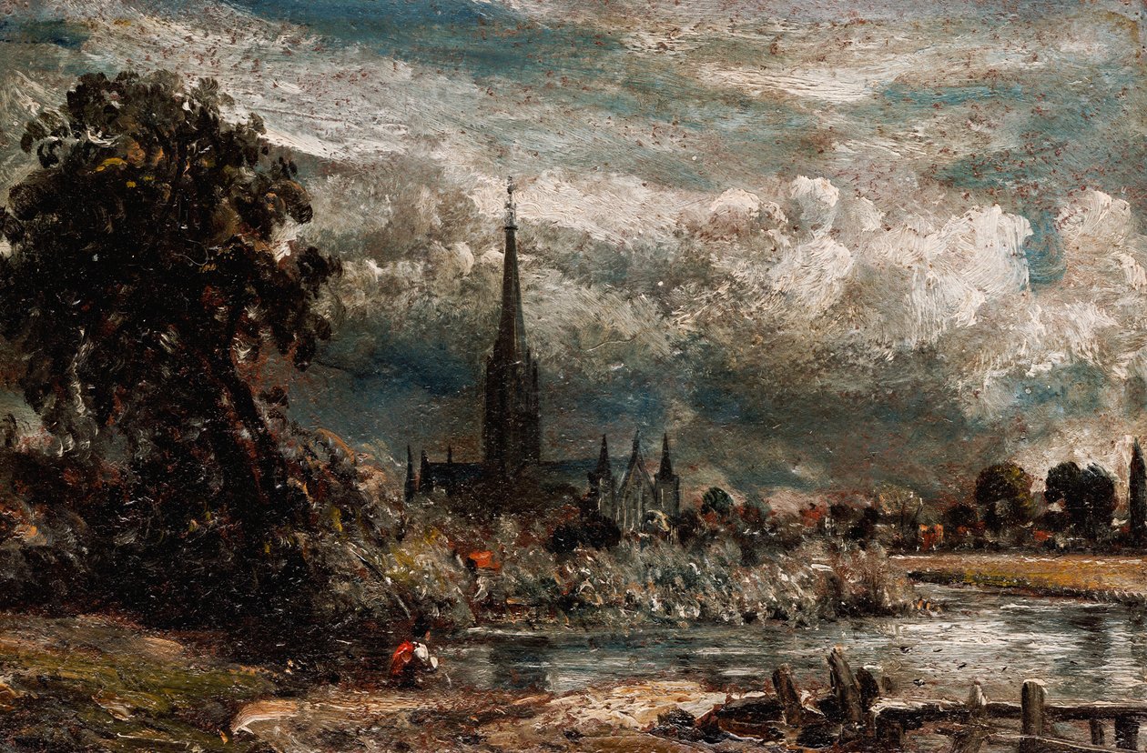 Cathédrale de Salisbury depuis Long Bridge près de Fisherton Mill - John Constable
