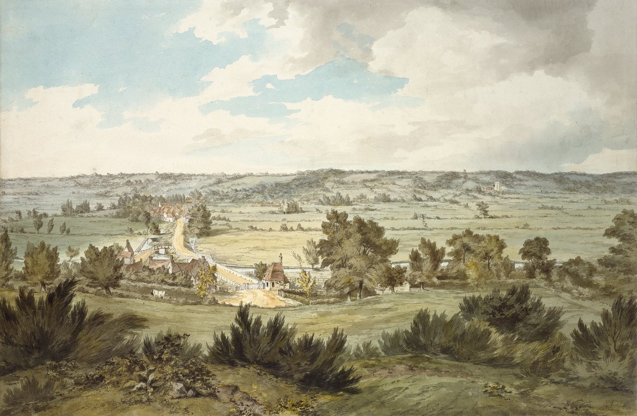Vallée de la Stour avec Stratford St Mary vue de près de Dedham, vers 1800 - John Constable