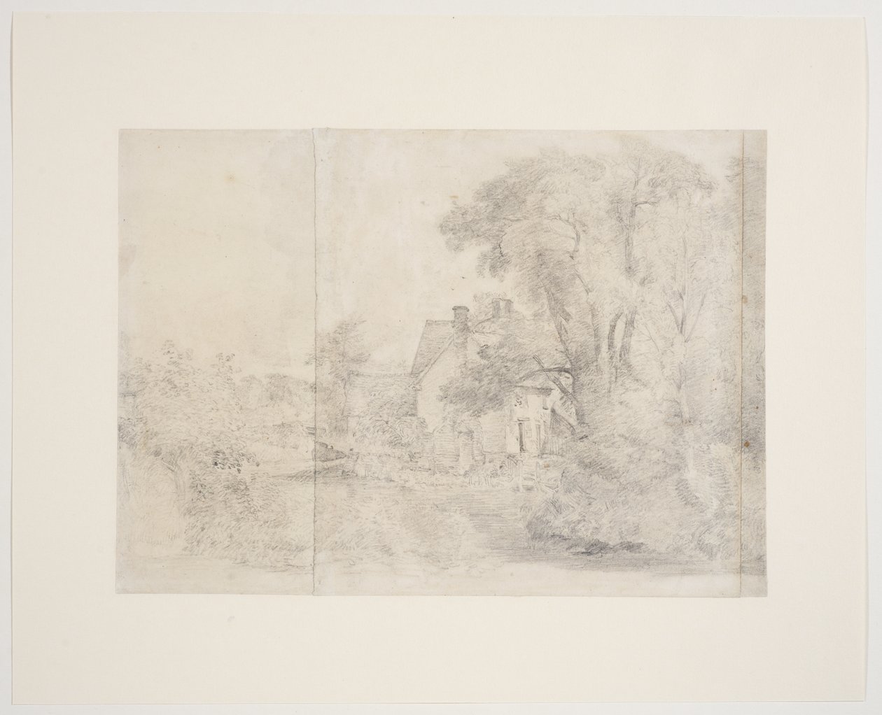 Maison de Willy Lott, East Bergholt, vers 1812-13 (graphite sur papier) - John Constable