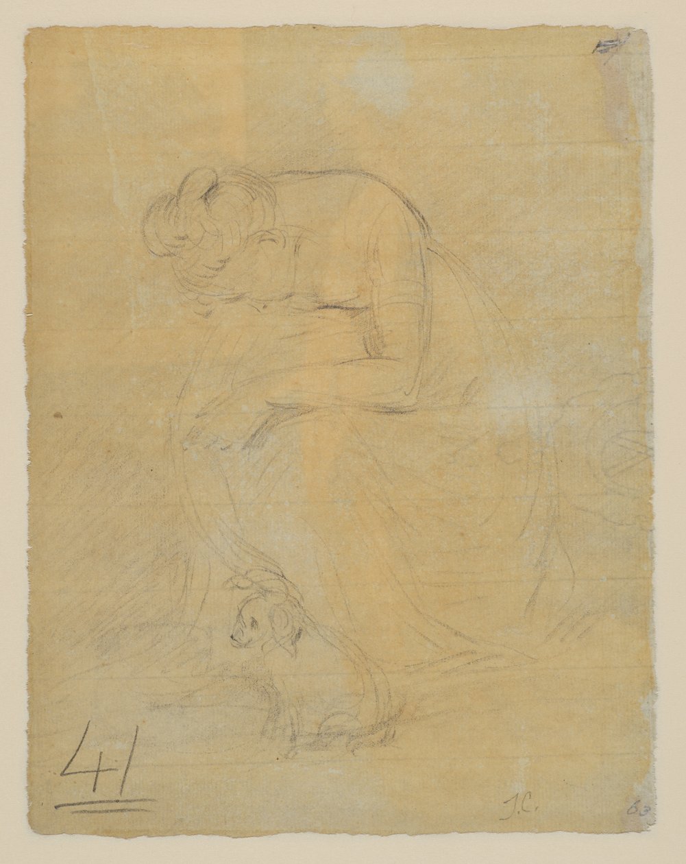Femme assise, avec un chien à ses pieds, verso, vers 1806 - John Constable