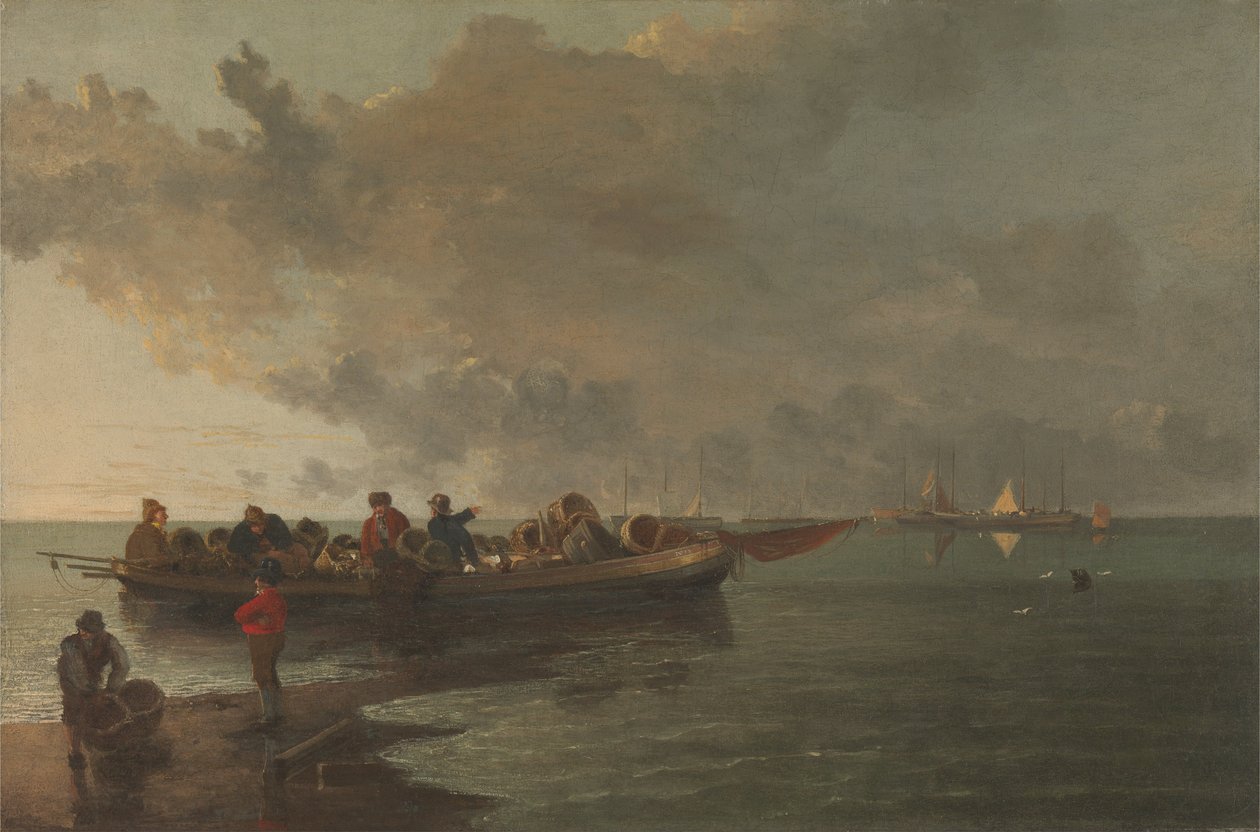 Une péniche avec un soldat blessé - John Crome