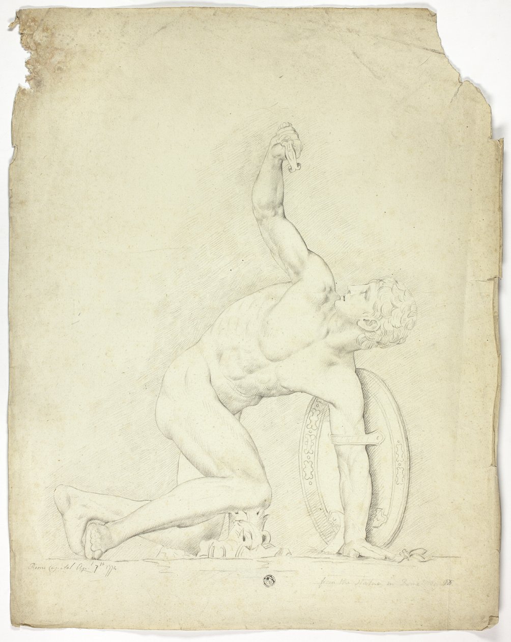 Guerrier blessé de la statue à Rome - John Downman