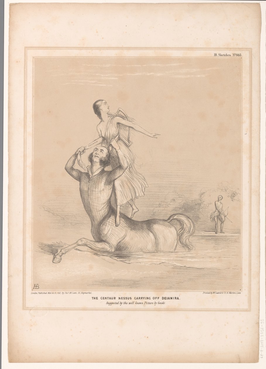 Caricature avec Lord Bentinck en tant que centaure Nessus - John Doyle