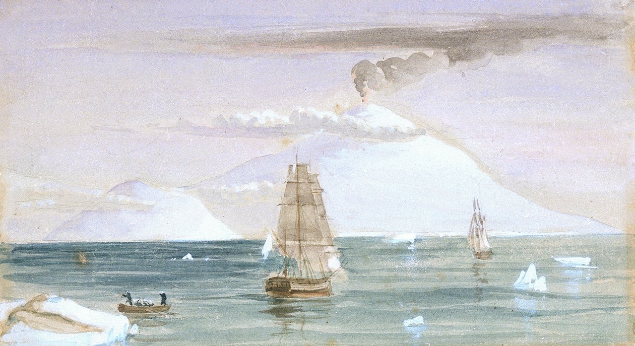 Île Beaufort et Mont Erebus. Découvert le 28 janvier 1841 - John Edward Davis