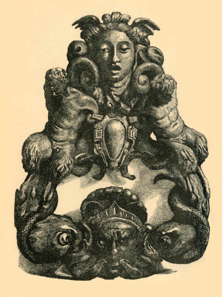 Heurtoir de porte avec dauphins et satyres, début du XVIIe siècle, 1881 - John Emms
