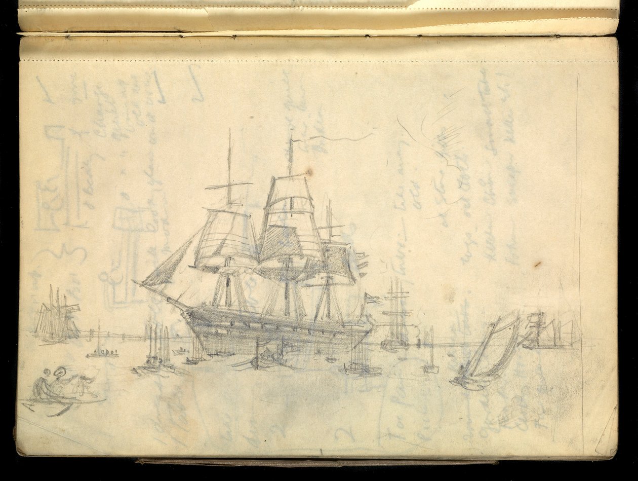 Paysage marin, carnet de croquis - John Everett