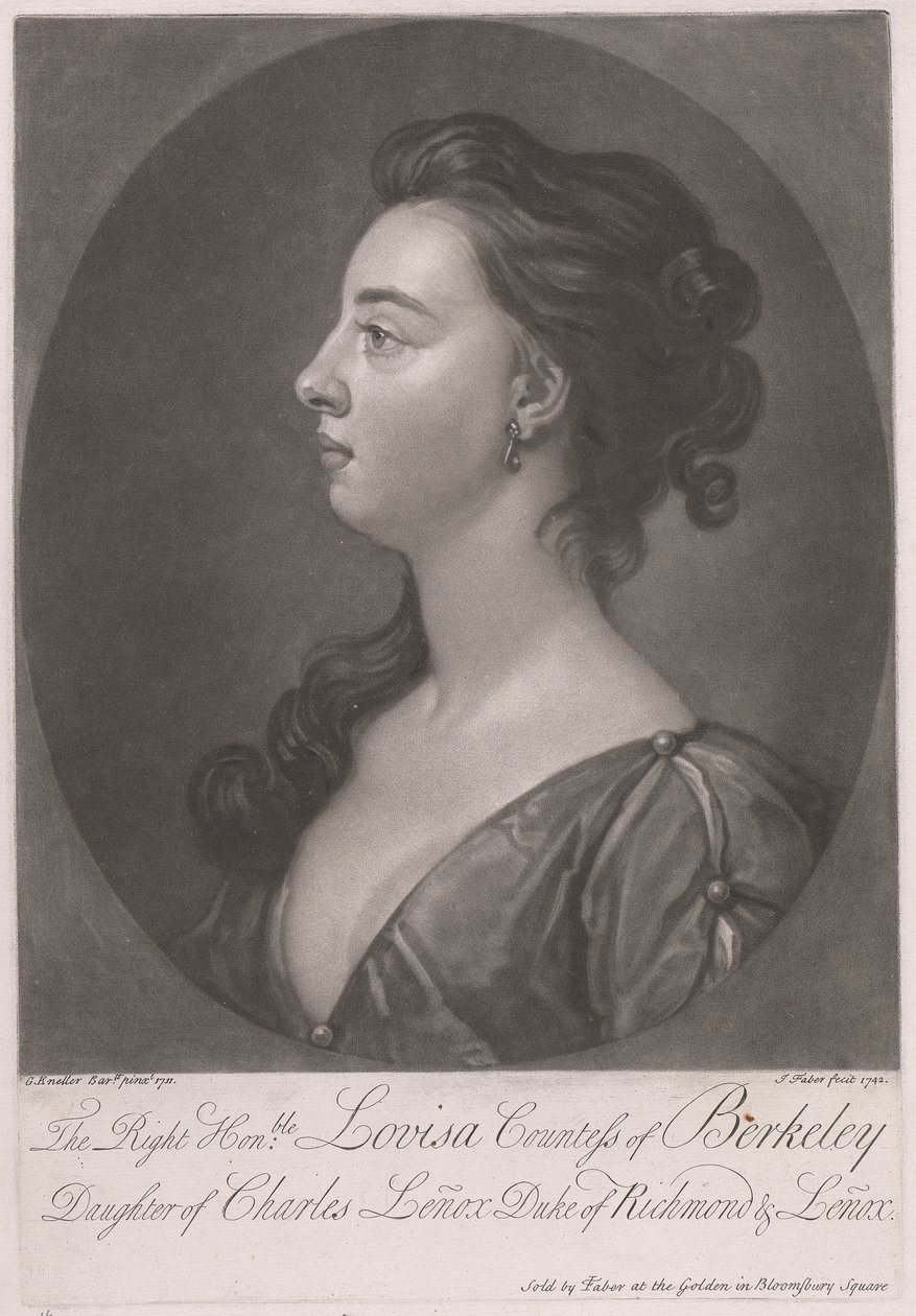 La très honorable Louisa comtesse de Berkeley, fille de Charles Lenox duc de Richmond et Lenox - John Faber the younger