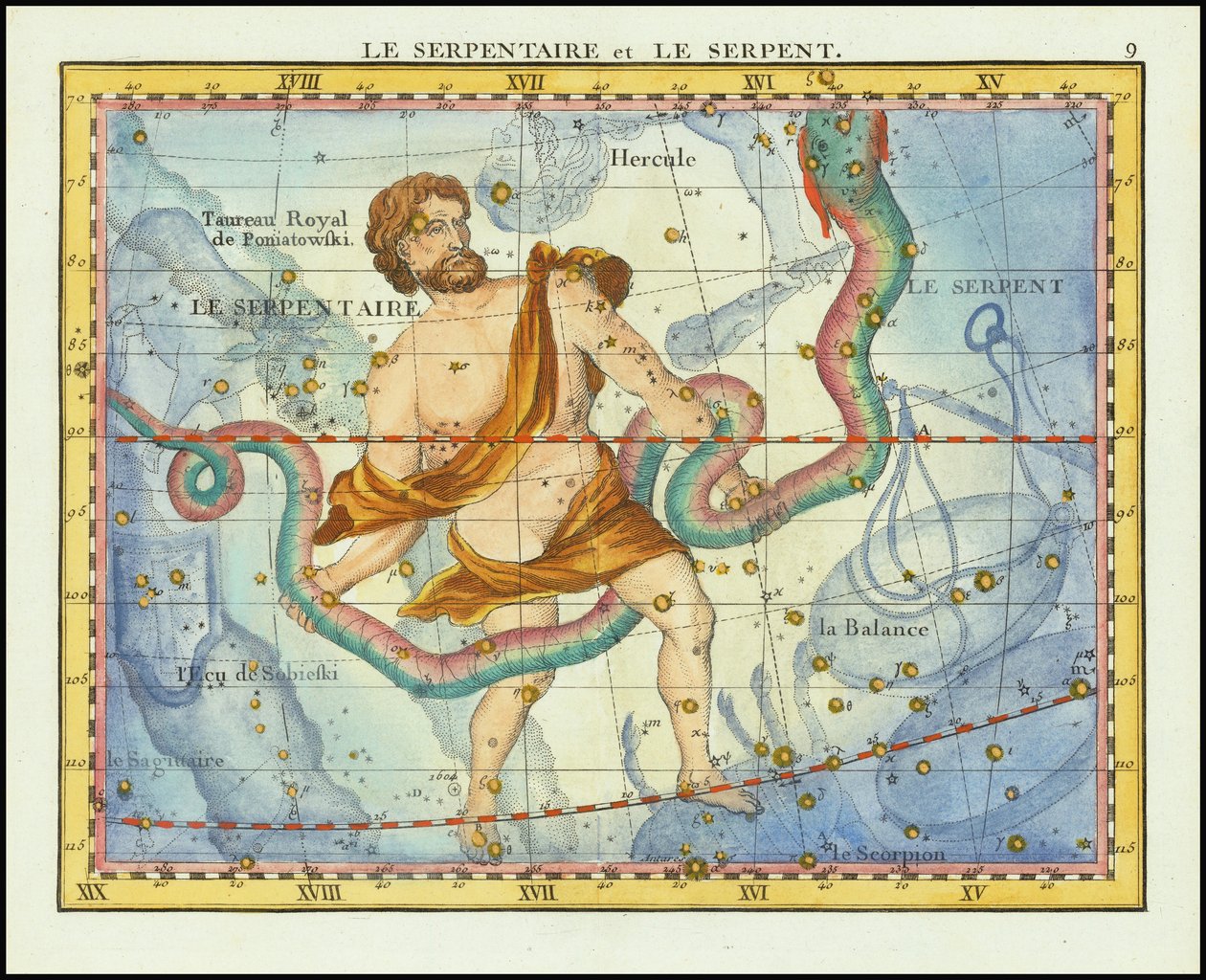 1776 - John Flamsteed - La Serpentaire et Le Serpente (Ophiucus  Serpens) - John Flamsteed