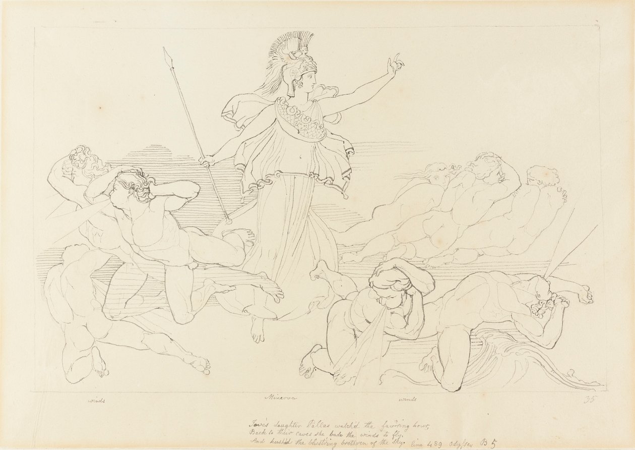 Athéna et les vents - John Flaxman