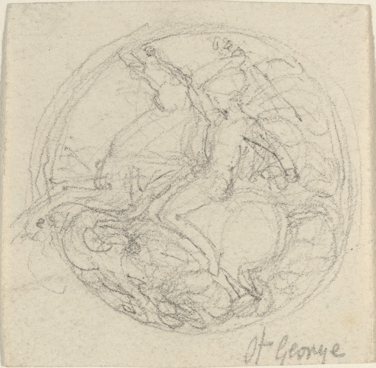 Conception pour une médaille représentant Saint Georges et le dragon - John Flaxman