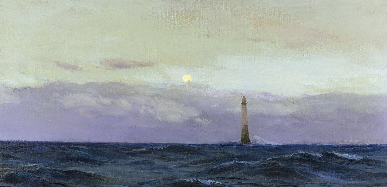 Phare de Wolf Rock, une île rocheuse au large des côtes de Cornouailles (Angleterre) - John Fraser