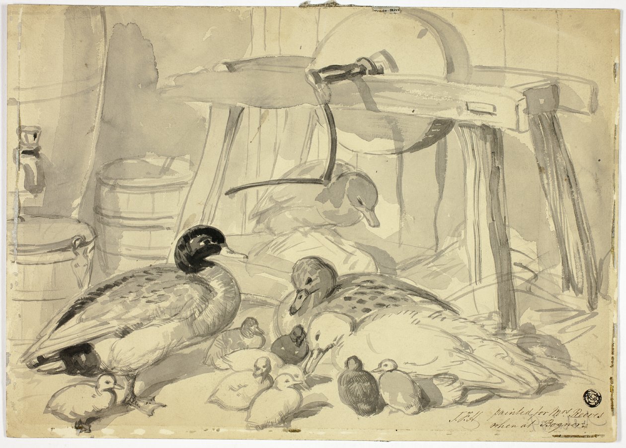 Canards, canetons et meules de pierre - John Frederick Herring I