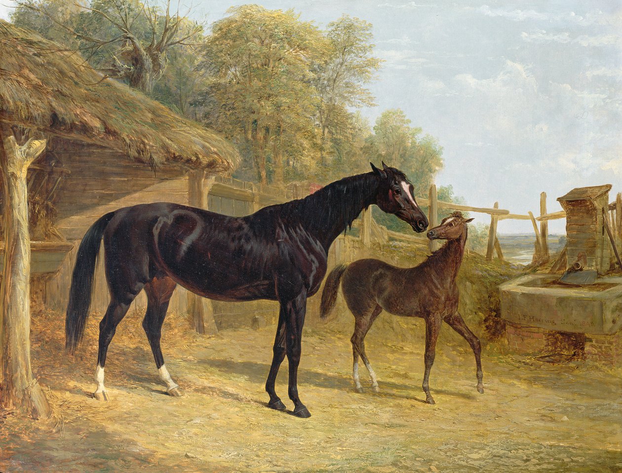 Légèreté, propriété de J.C. Cockerill Esq., avec son poulain Reine Elizabeth, propriété de Lord Dorchester, 1843 - John Frederick Herring Senior