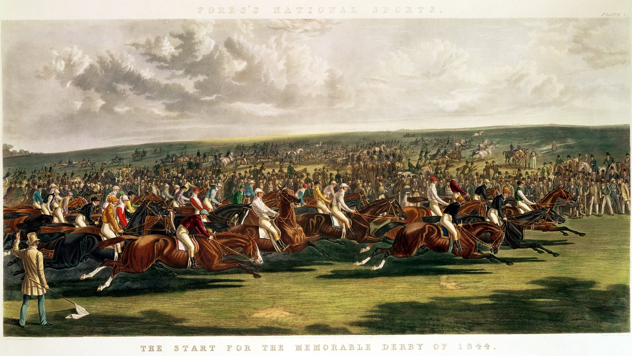 Le départ du mémorable Derby de 1844, gravé par Charles Hunt (1803-77) - John Frederick Herring Senior