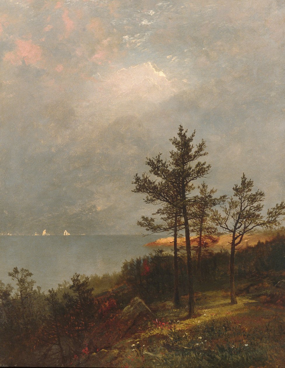 Une tempête se profile sur le détroit de Long Island - John Frederick Kensett