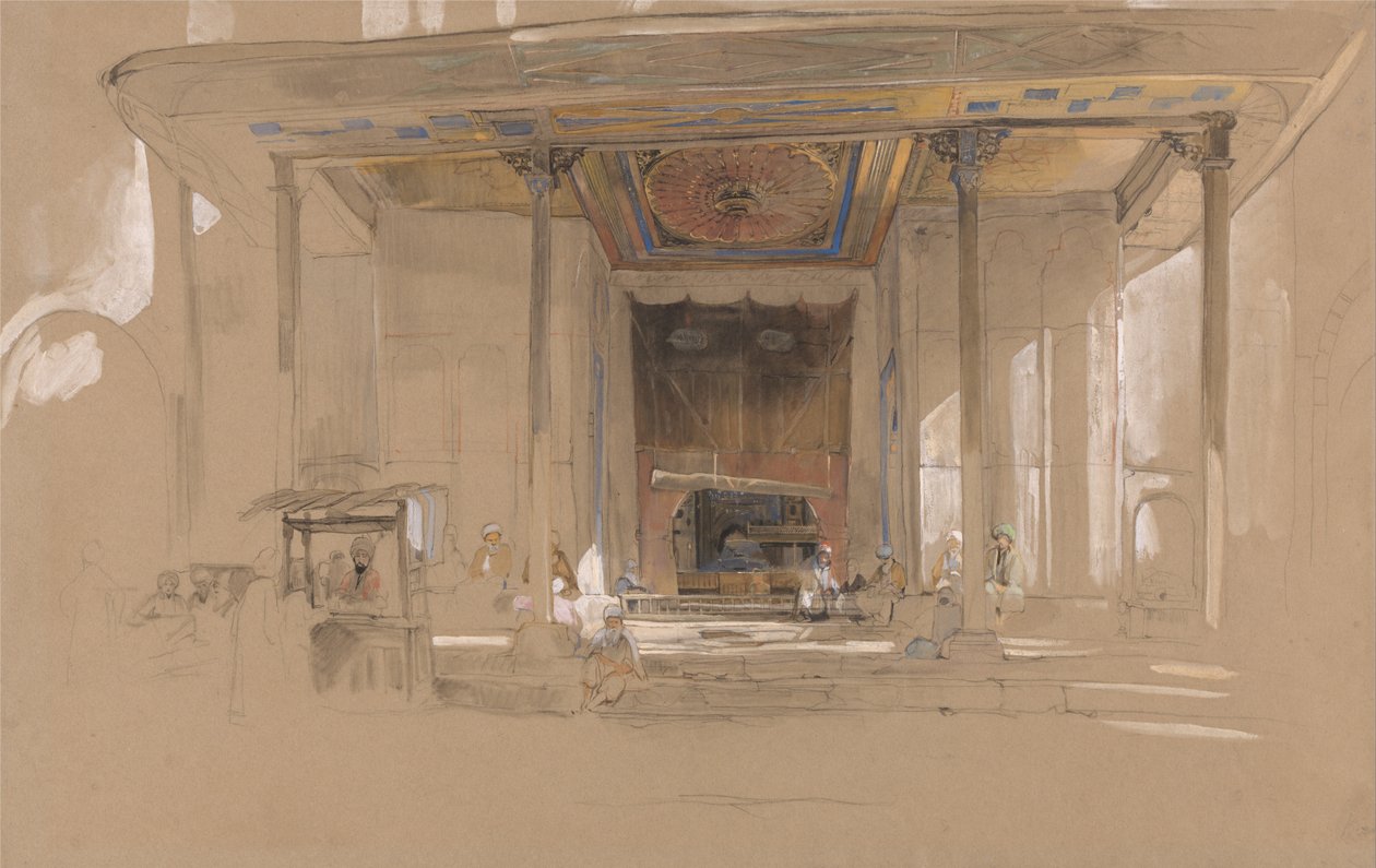 Entrée principale de la Grande Mosquée, (Ulu cami) Bursa, Turquie, - John Frederick Lewis