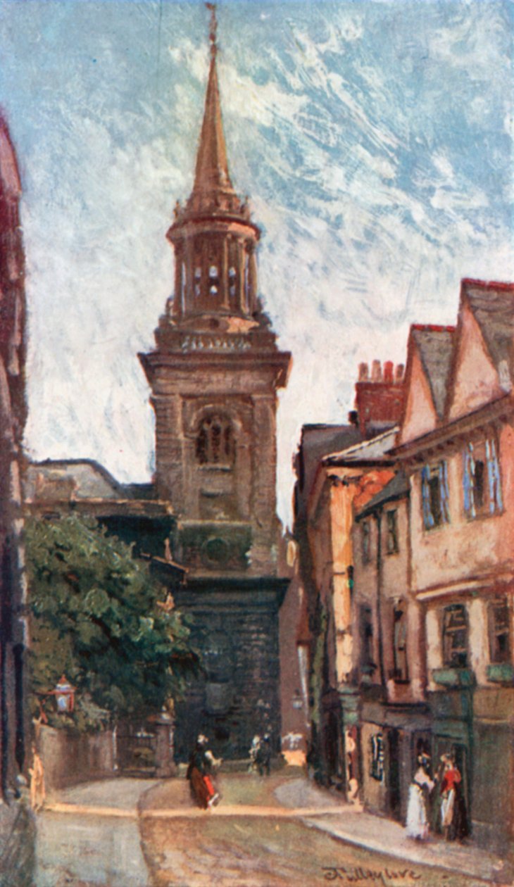 Église de Tous les Saints, depuis Turl Street (lithographie couleur) - John Fulleylove