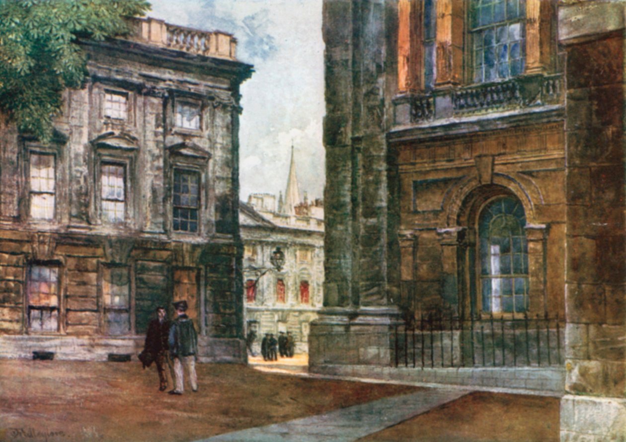 Christ Church - Peckwater Quadrangle (lithographie couleur) - John Fulleylove