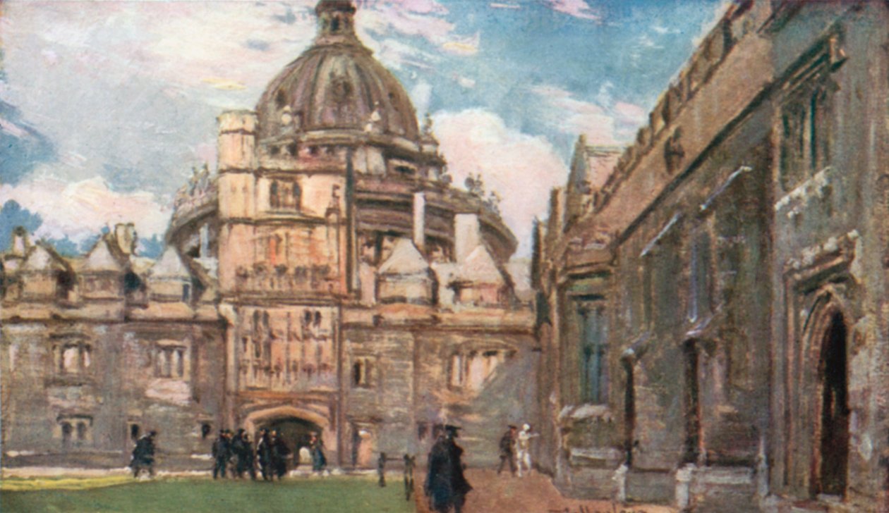 La bibliothèque Radcliffe, ou Camera Bodleiana, vue du quadrilatère de Brasenose College (lithographie couleur) - John Fulleylove