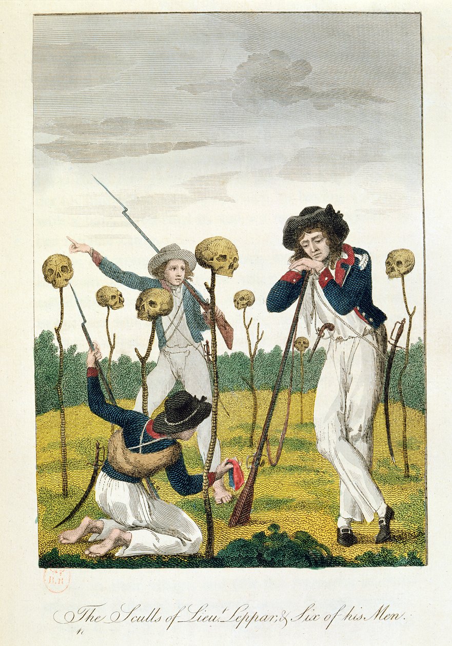 Les crânes du lieutenant Leppar et de six de ses hommes, tiré de 