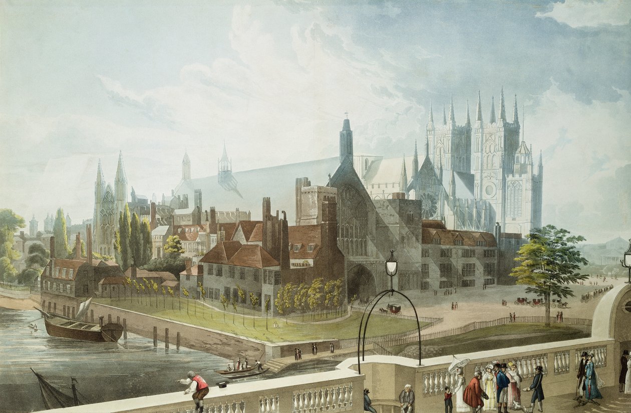 Westminster Hall et Abbey, gravé par Daniel Havell (1785-1826) publié par Rudolph Ackermann (1764-1834) 1819 - John Gendall