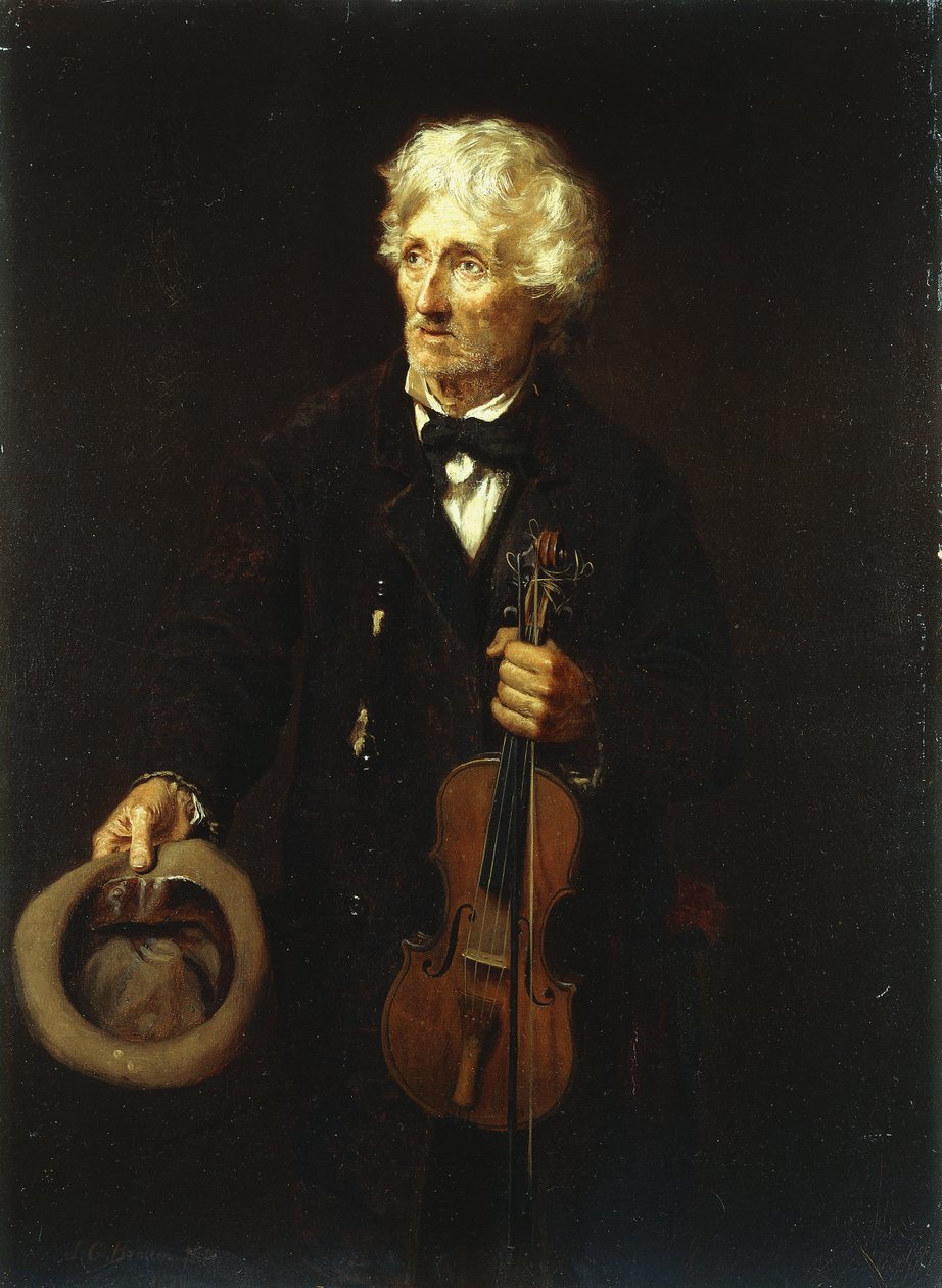 Homme avec violon, 1879 - John George Brown