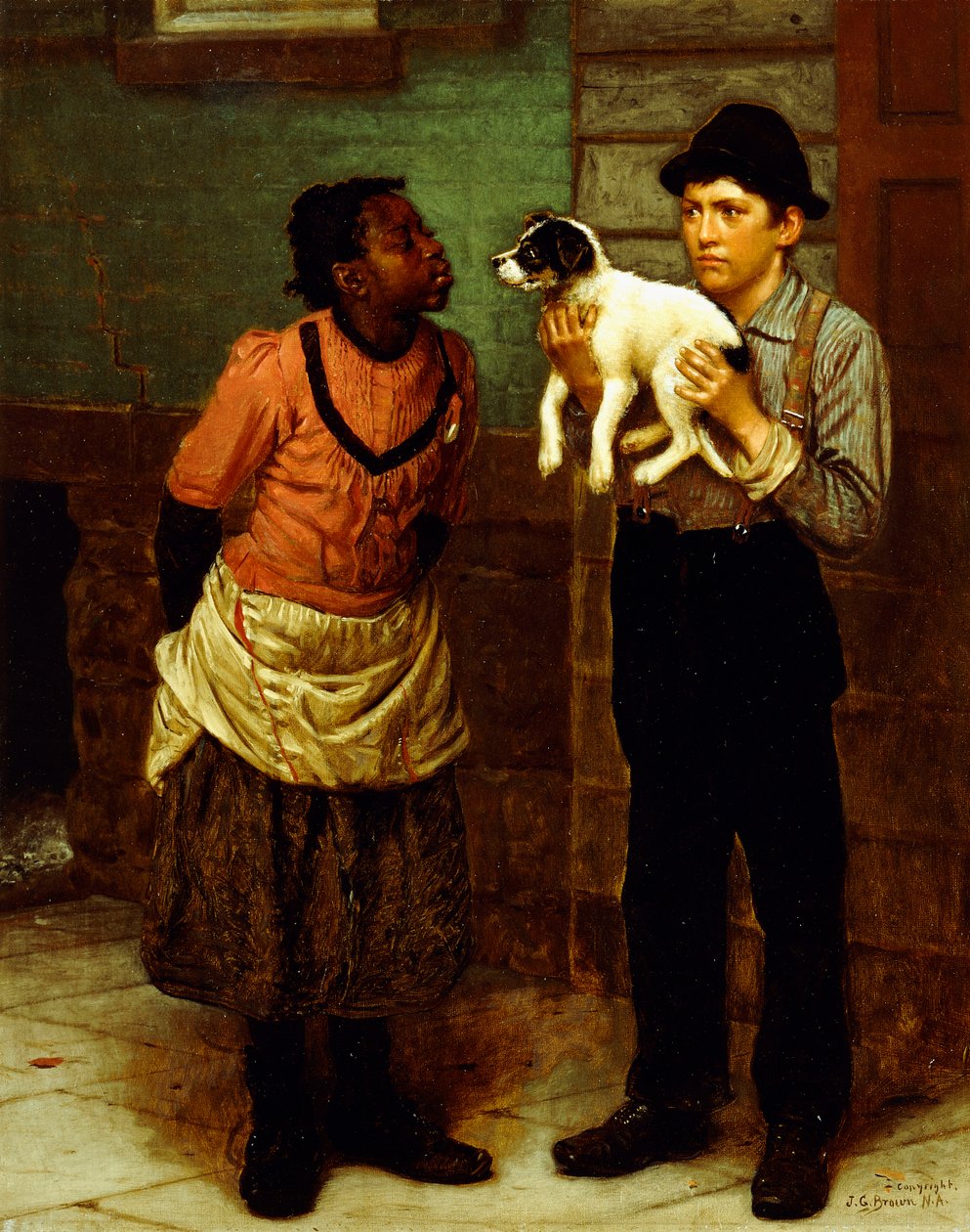 Le nouveau chiot - John George Brown