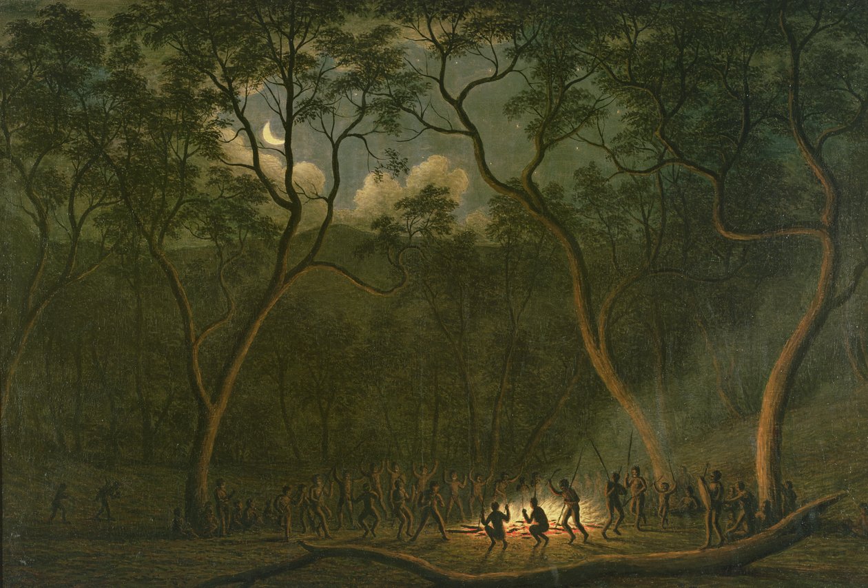 Coroboree aborigène en Terre de Van Diemen - John Glover