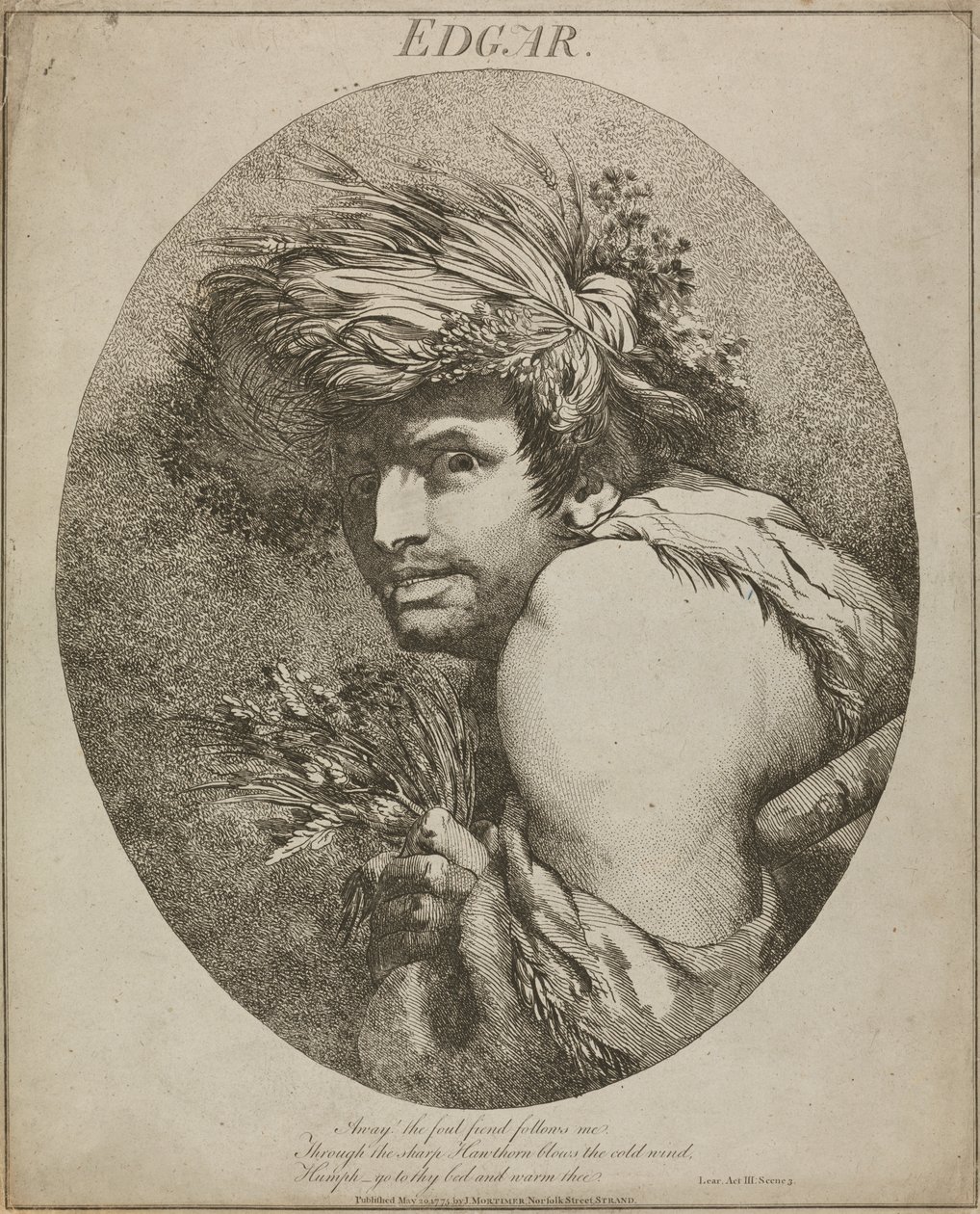Edgar, « Le Roi Lear », Acte III, Scène III - John Hamilton Mortimer