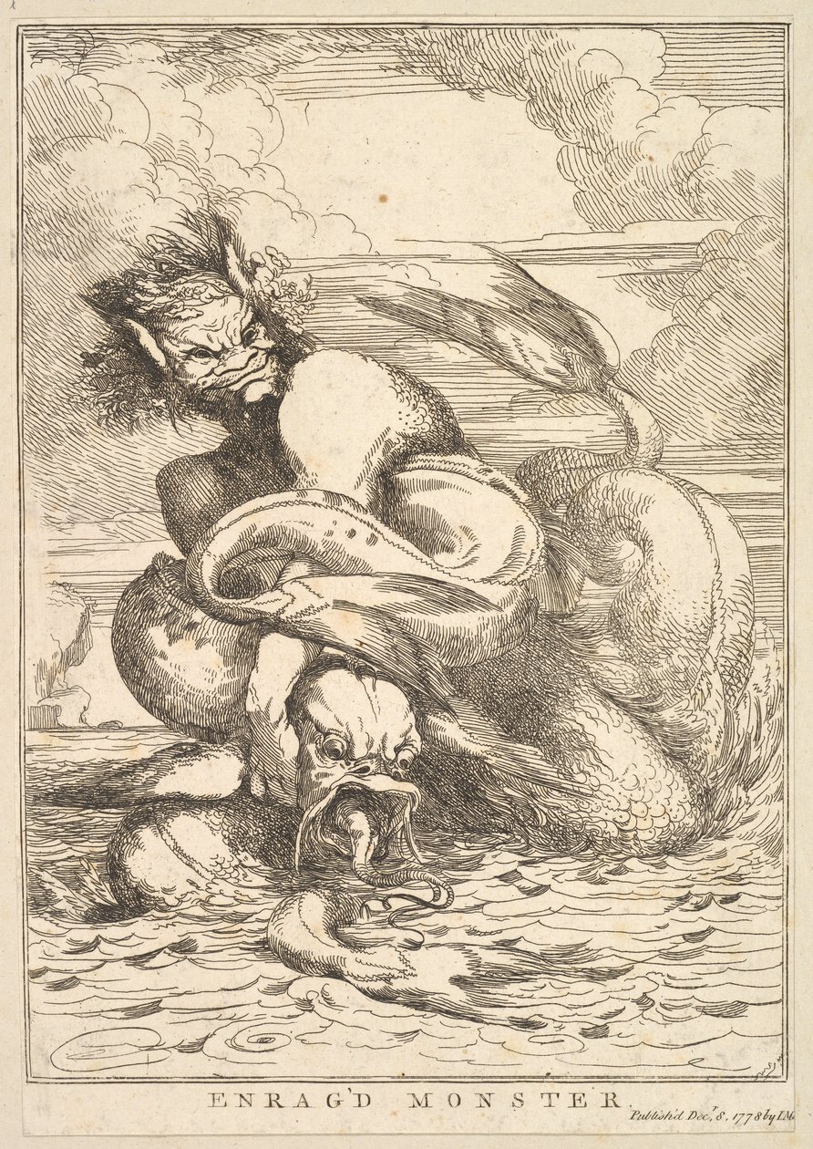 Monstre enragé de Quinze eaux-fortes dédiées à Sir Joshua Reynolds, 8 décembre 1778 - John Hamilton Mortimer