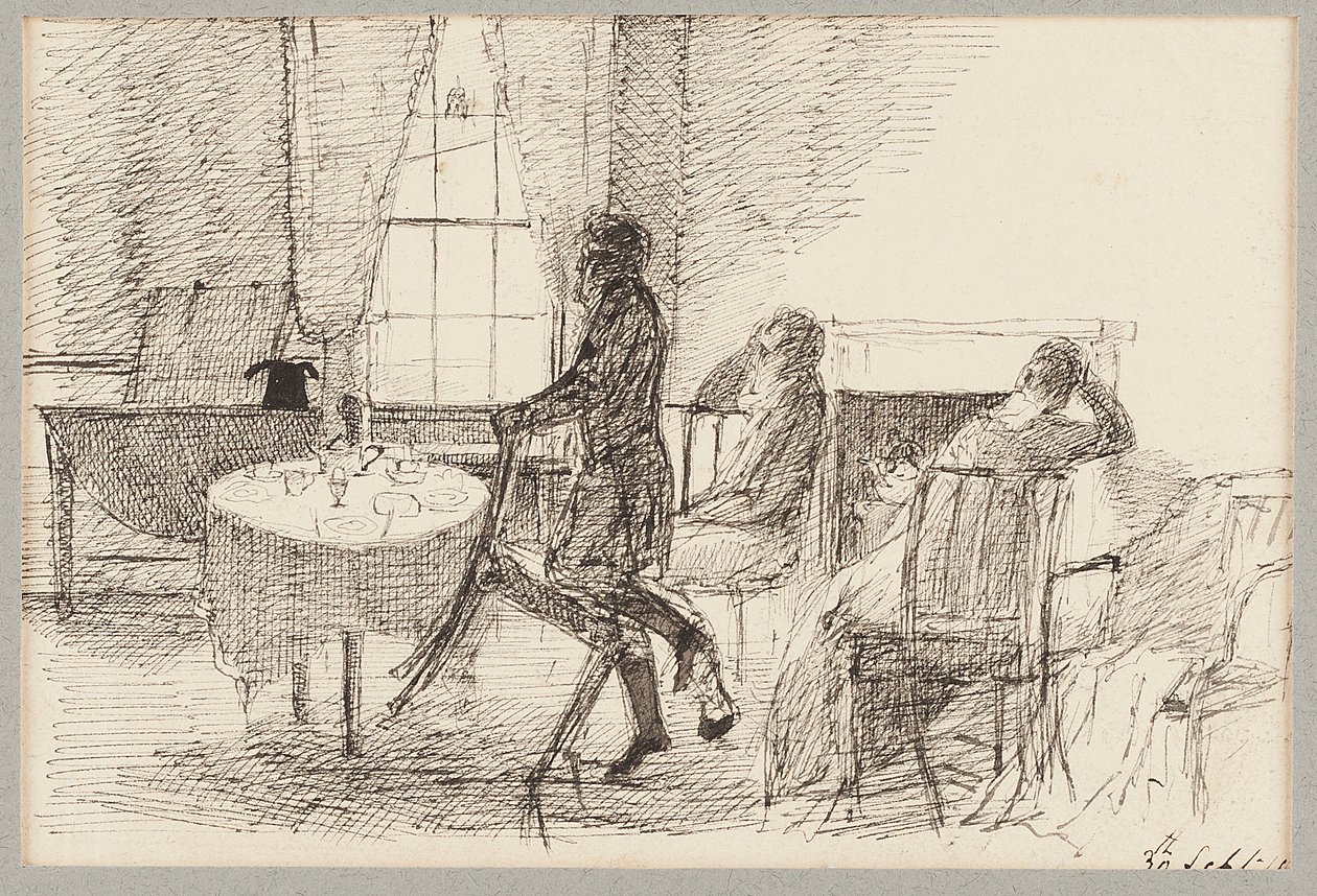 Intérieur avec des figures - John Harden