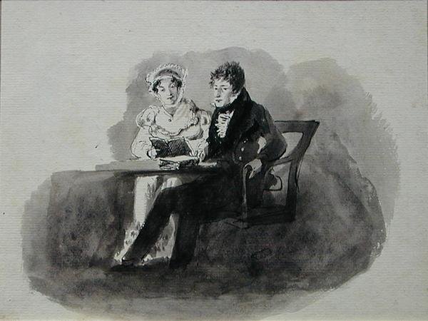 Homme et femme lisant - John Harden