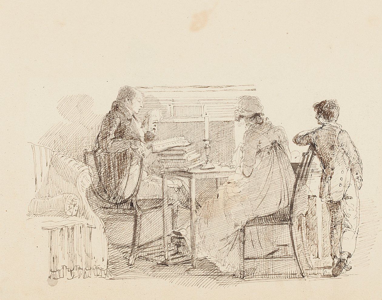 Trois près de la cheminée, 1805 - John Harden