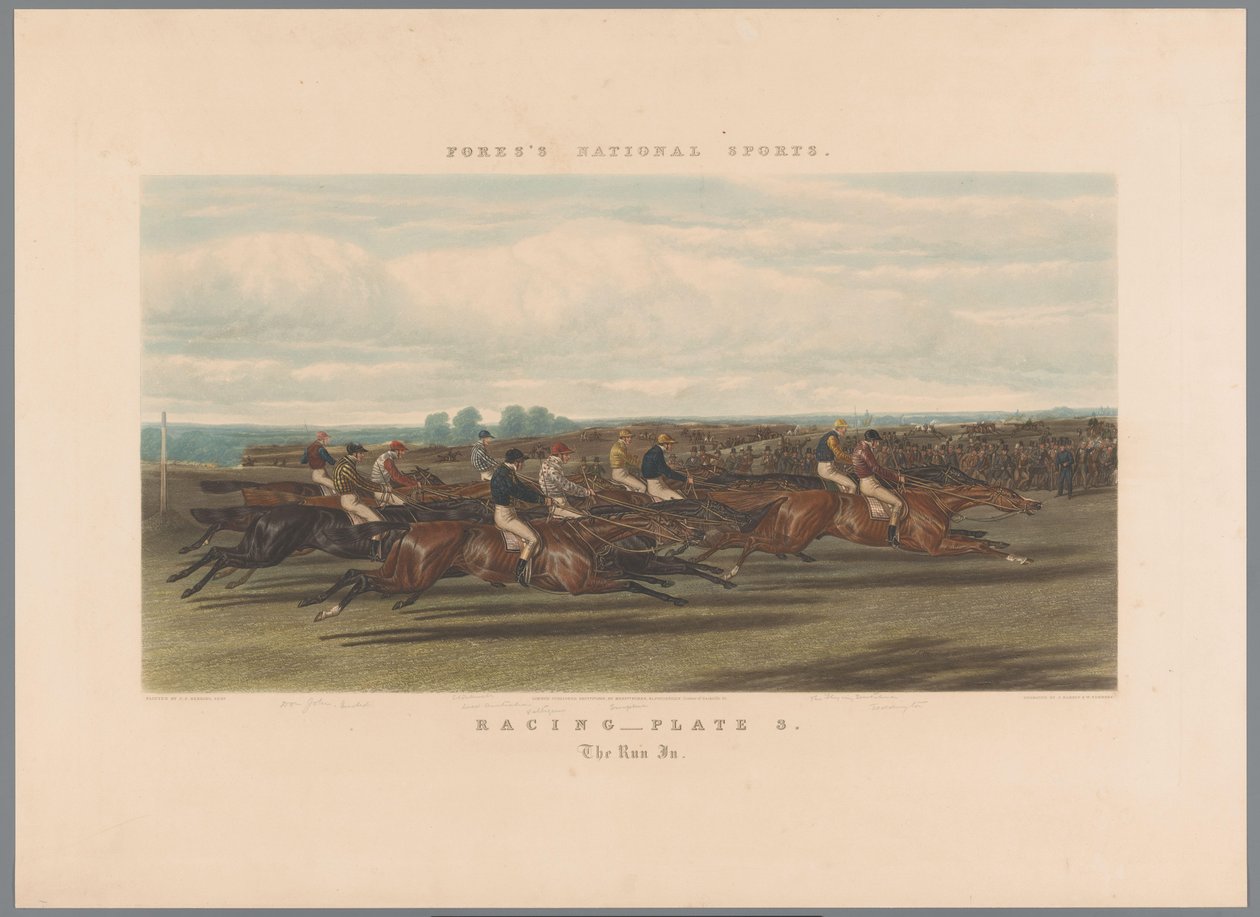 Course de chevaux (Racing - planche 3. The Run In) (Fores national sports) - John Harris