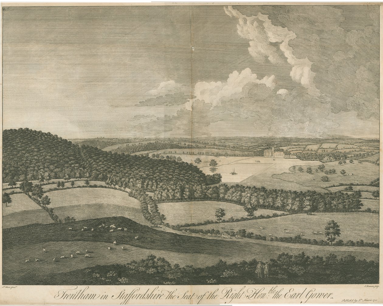 Trentham Hall : gravure - John Harris