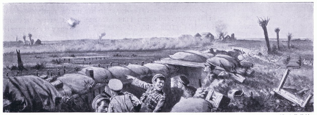 Attaque au gaz sur les tranchées des 2e Lancashire Fusiliers où le soldat Lyn a perdu la vie mais a remporté la VC. Ypres avril 1915 - John Harris Valda