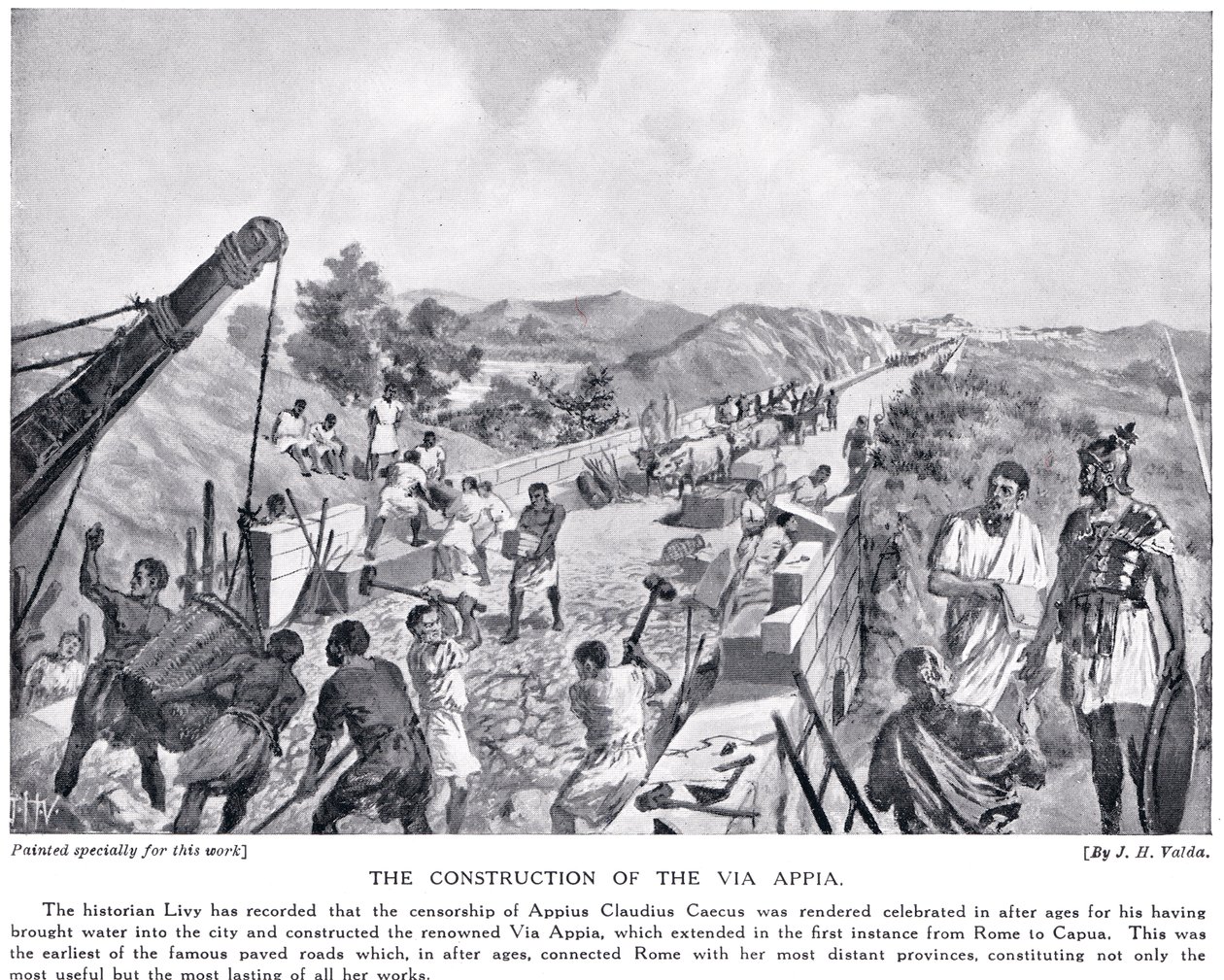La Construction de la Via Appia, illustration de 