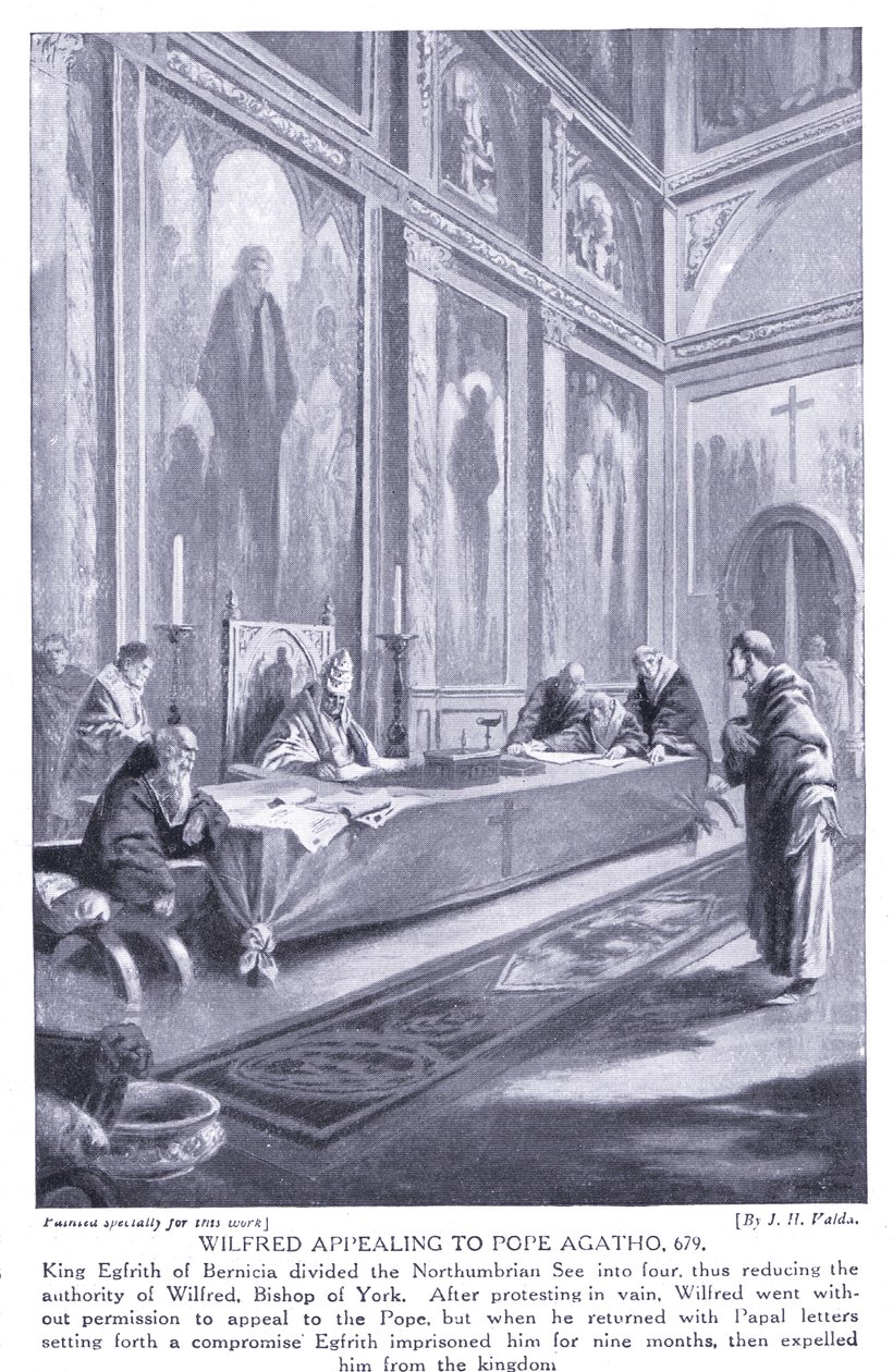 Wilfred faisant appel au pape Agathon AD679, années 1920 - John Harris Valda