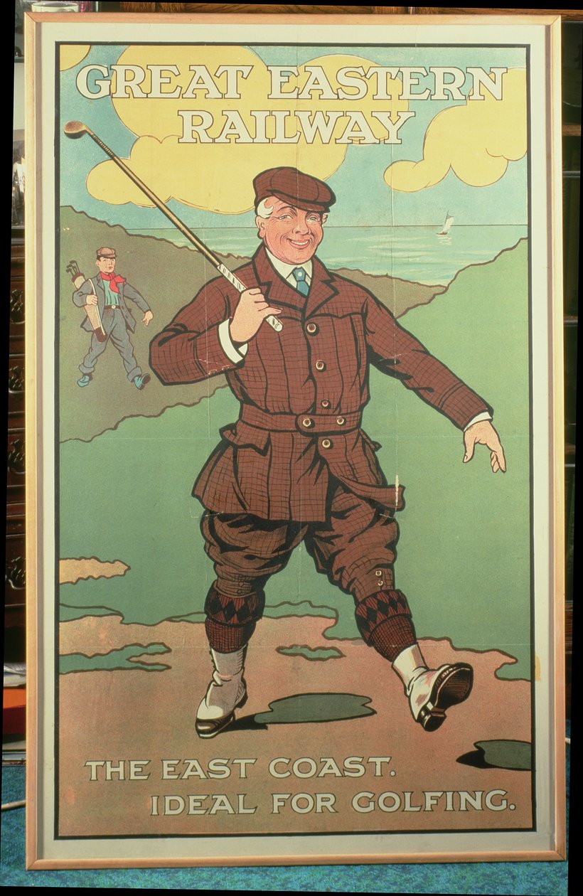 La côte Est : Idéal pour le golf. Affiche pour le Great Eastern Railway - John Hassall
