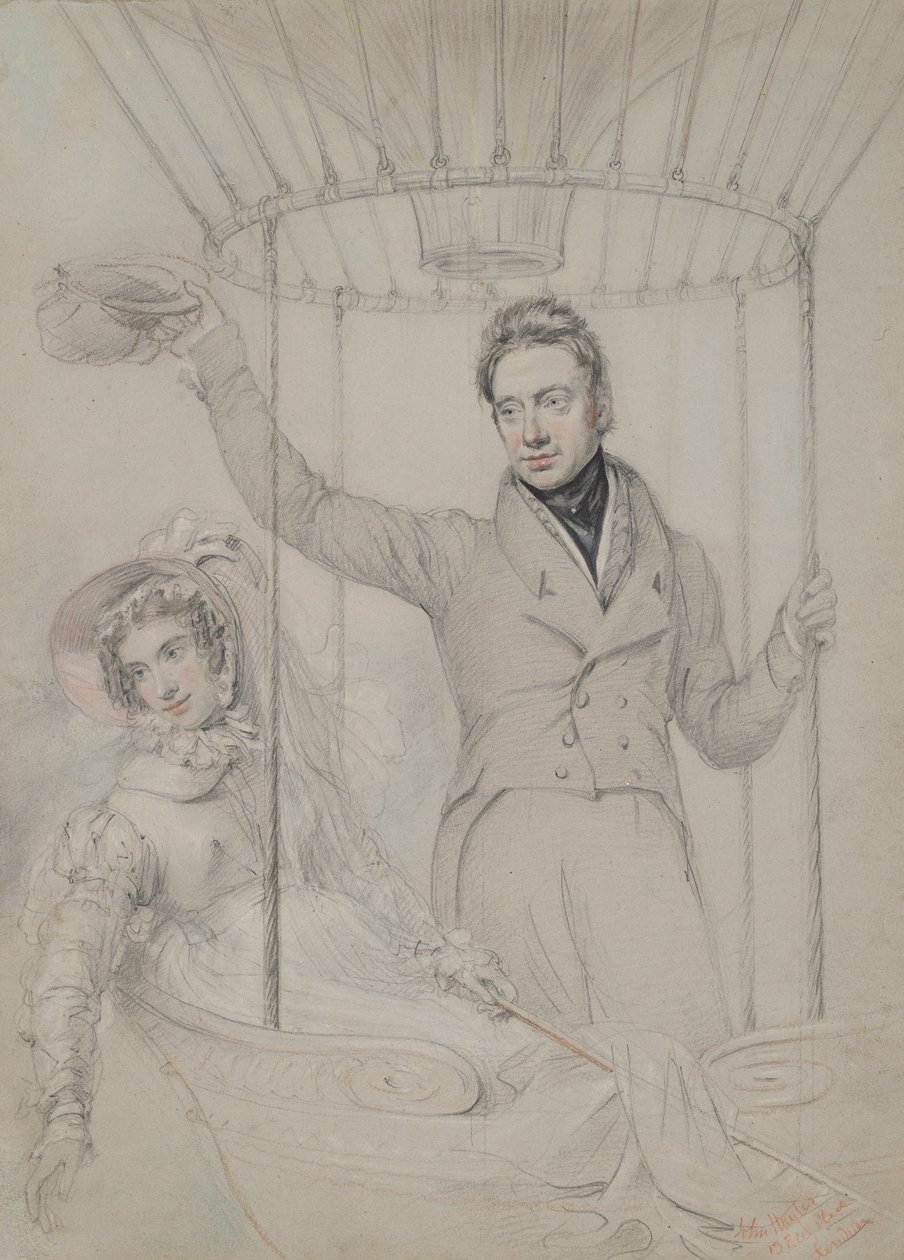 George Graham et sa femme, Margaret, faisant une ascension en ballon, Londres, 1823 - John Hayter