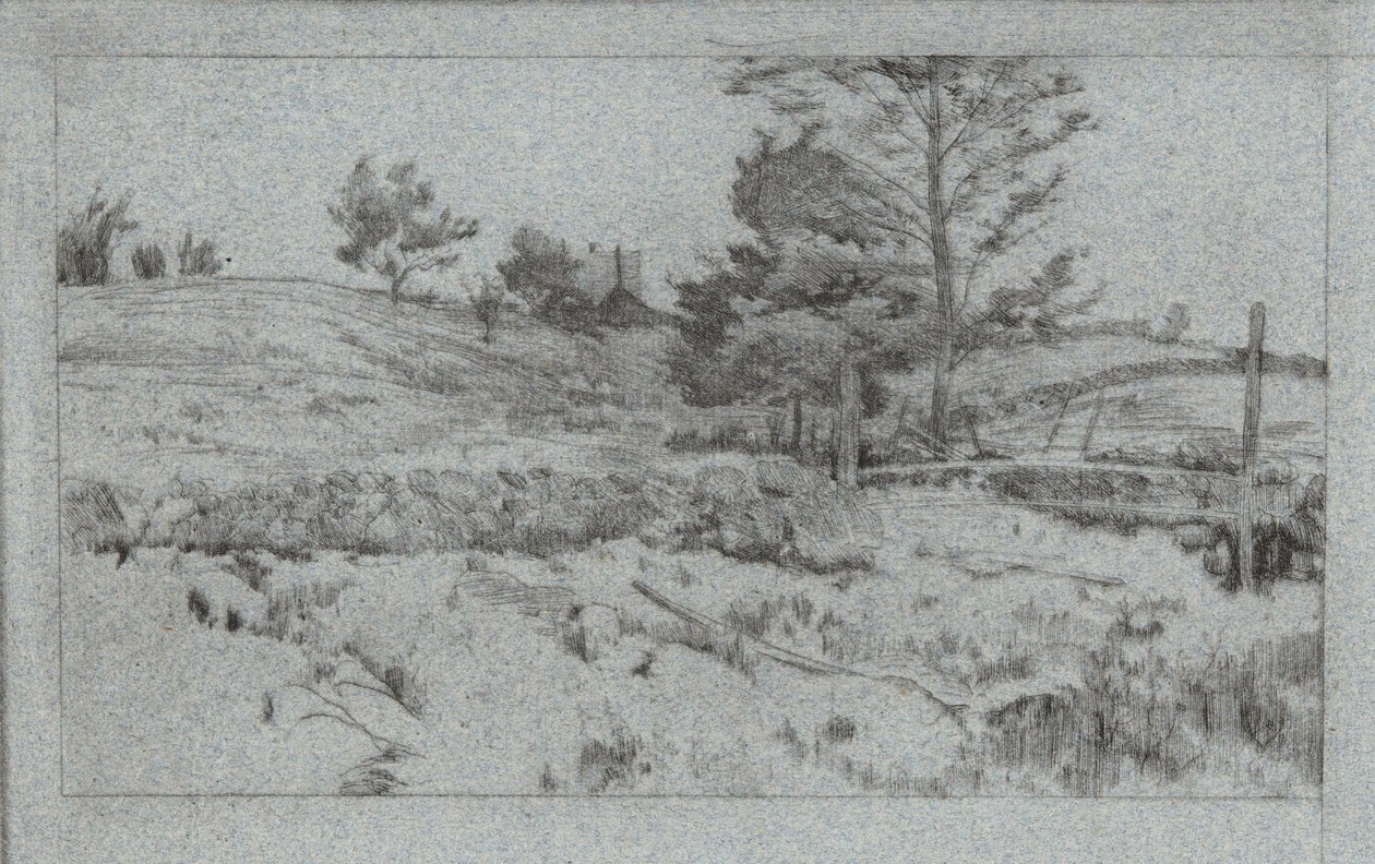 Paysage avec mur de pierre - John Henry Twachtman
