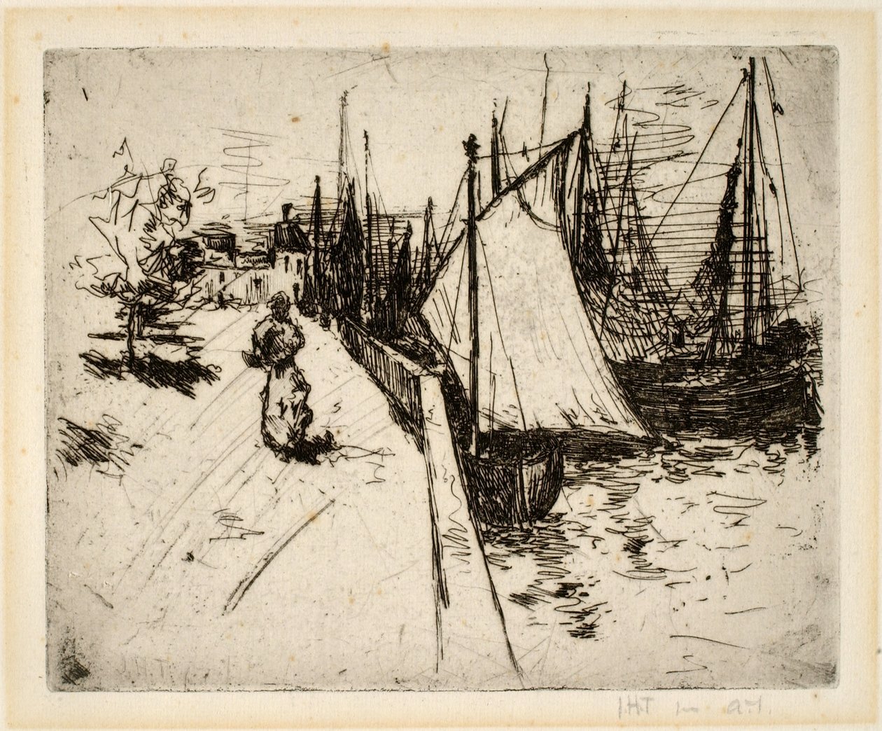 Femme sur le quai, Honfleur - John Henry Twachtman
