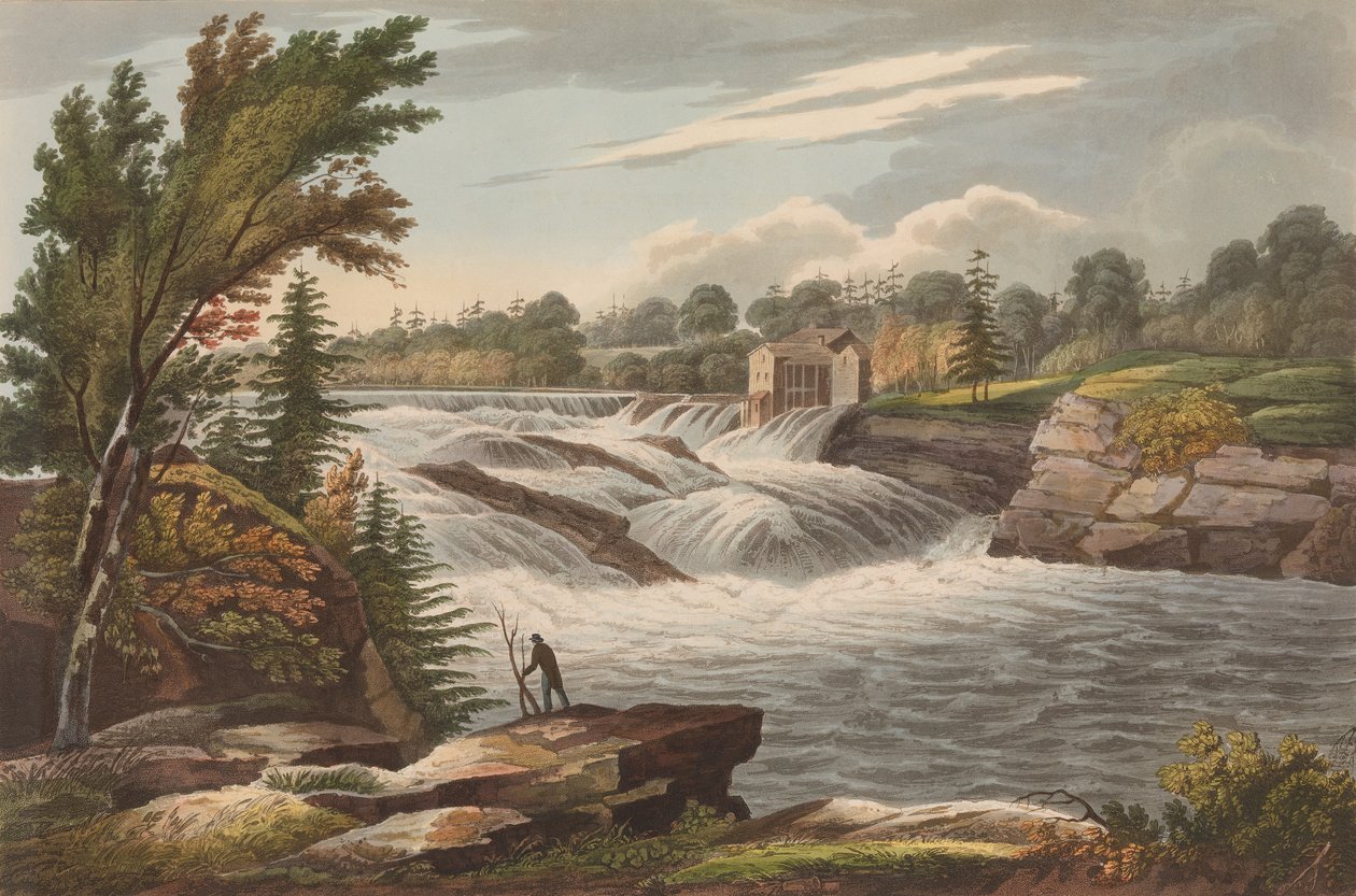 Chutes du boulanger n° 8 du Portfolio de la rivière Hudson, 1823-24 - John Hill