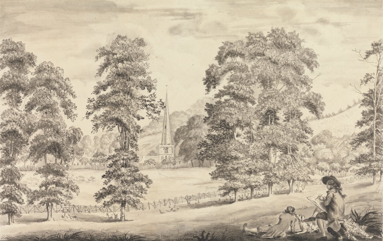 Paysage avec Clocher de l