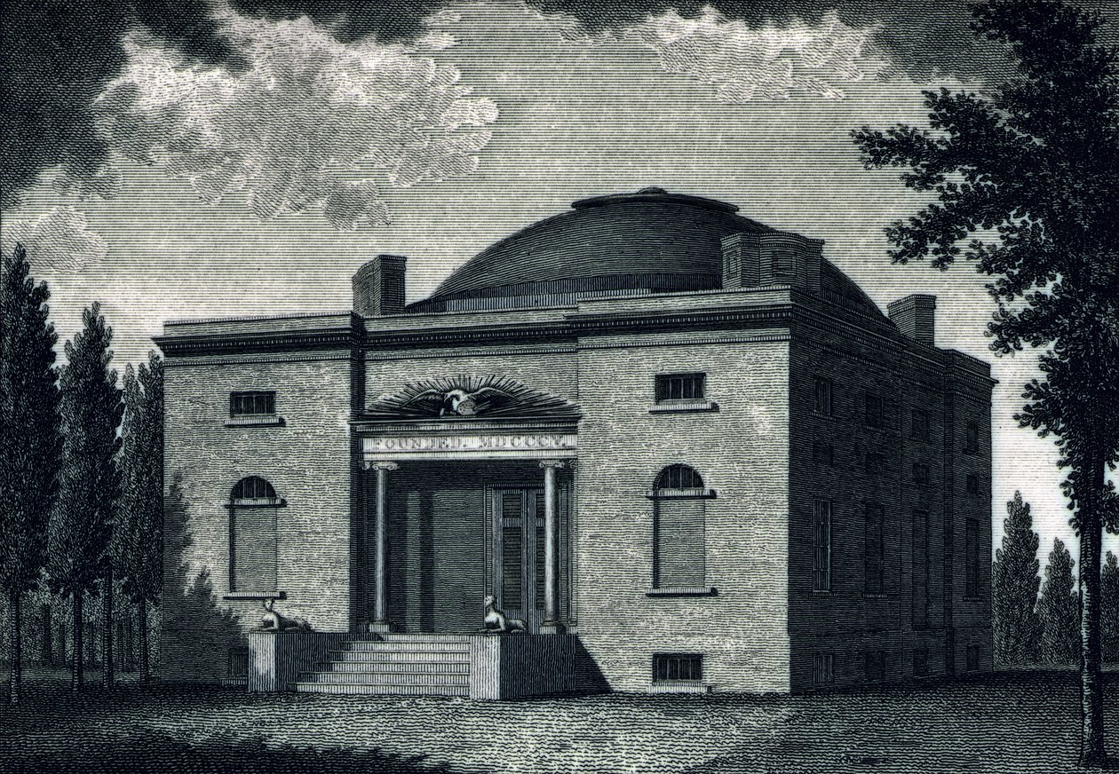 Académie des beaux-arts de Pennsylvanie, gravée par Benjamin Tanner, vers 1820 - John James after Barralet