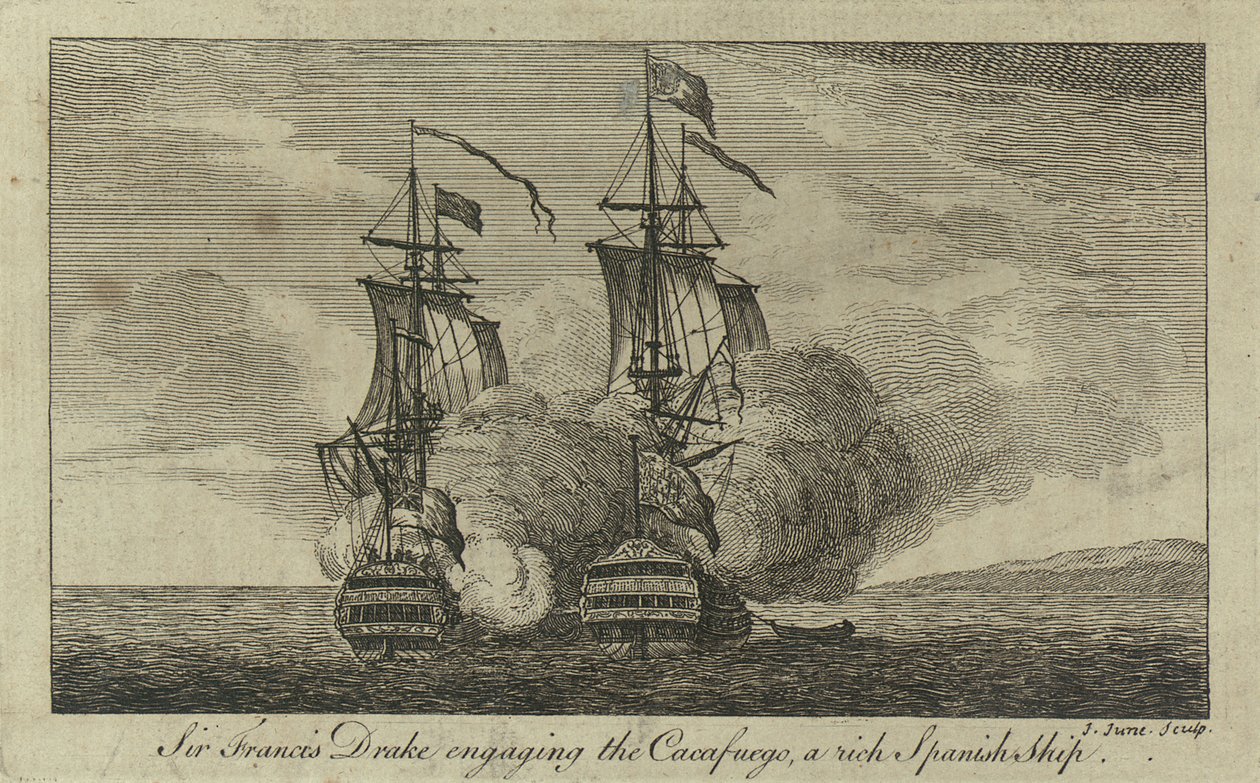 Sir Francis Drake engageant le 