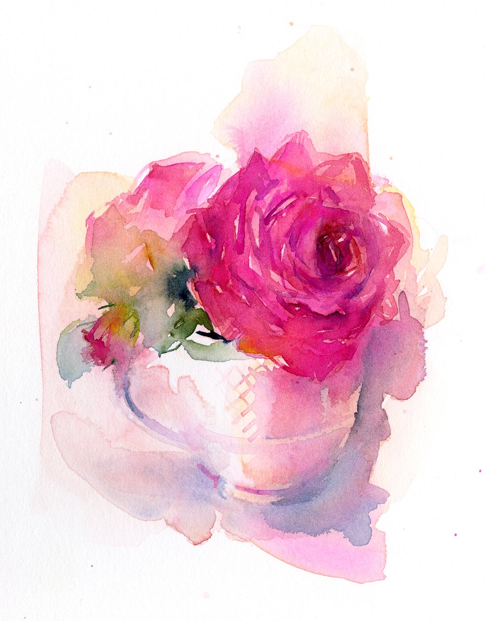 Rose dans une tasse de thé - John Keeling
